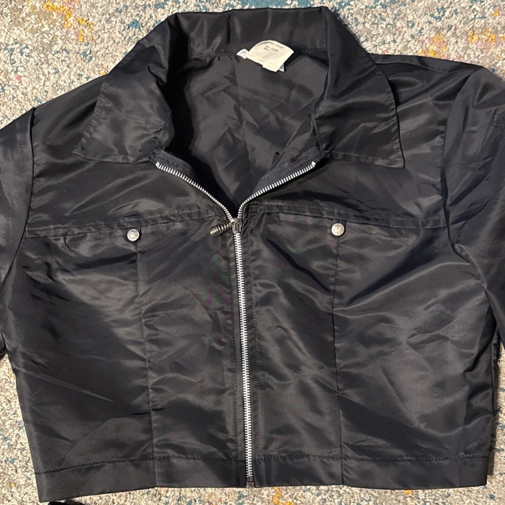 Vintage Moda International 1980s Cropped Nylon Parachute Jacket & Mini Skirt Set - Picture 2 of 12